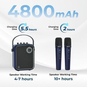 Wireless Voice Amplifier with 2 Wireless Microphones,Microphones and Speaker Set